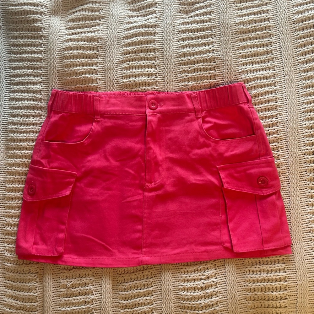 Pink Mini Skirt with Pockets